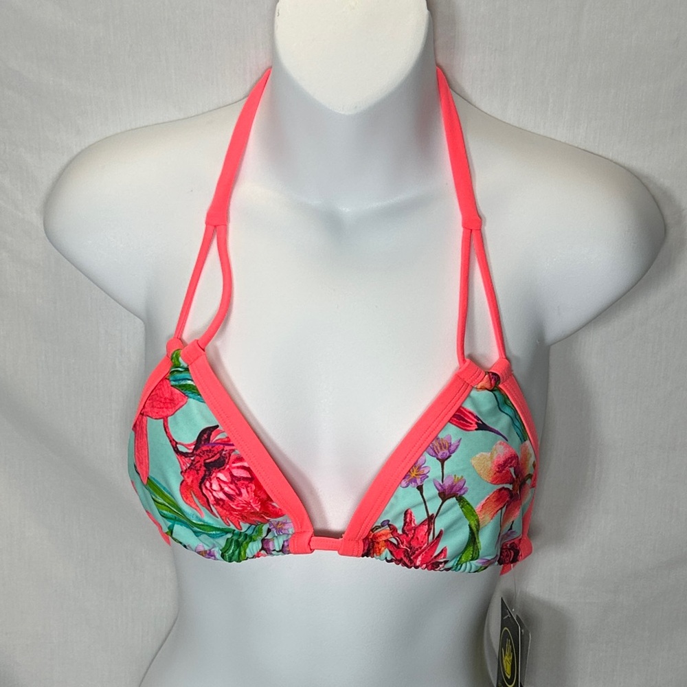 Body Glove Tropical Floral Bikini Top - Pink and Green